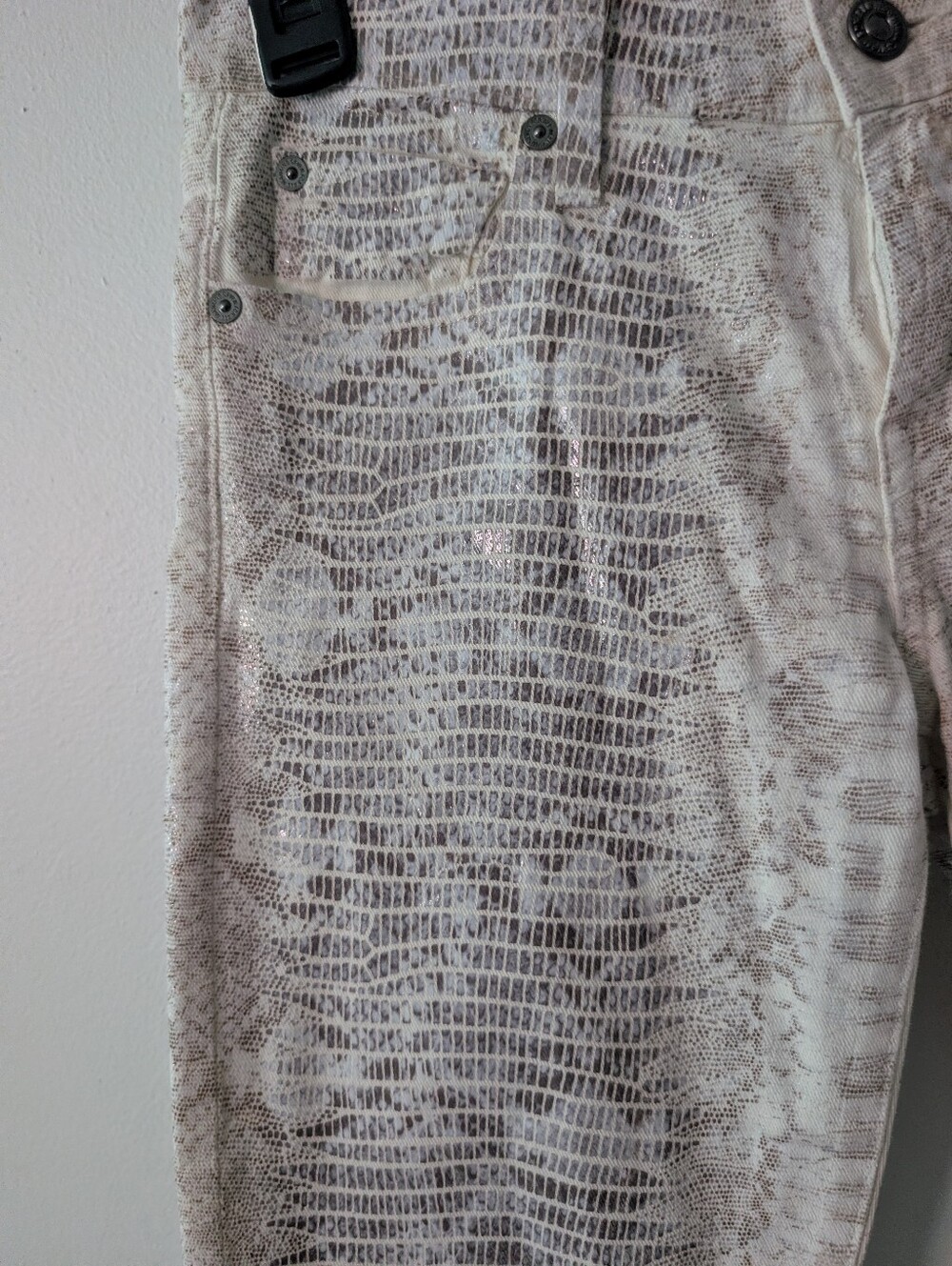 7 For All Mankind Snakeskin Skinny Jeans Size 26 - Picture 4 of 9